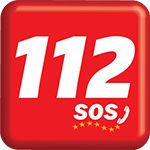 Rdeči kvadrat s številko 112.